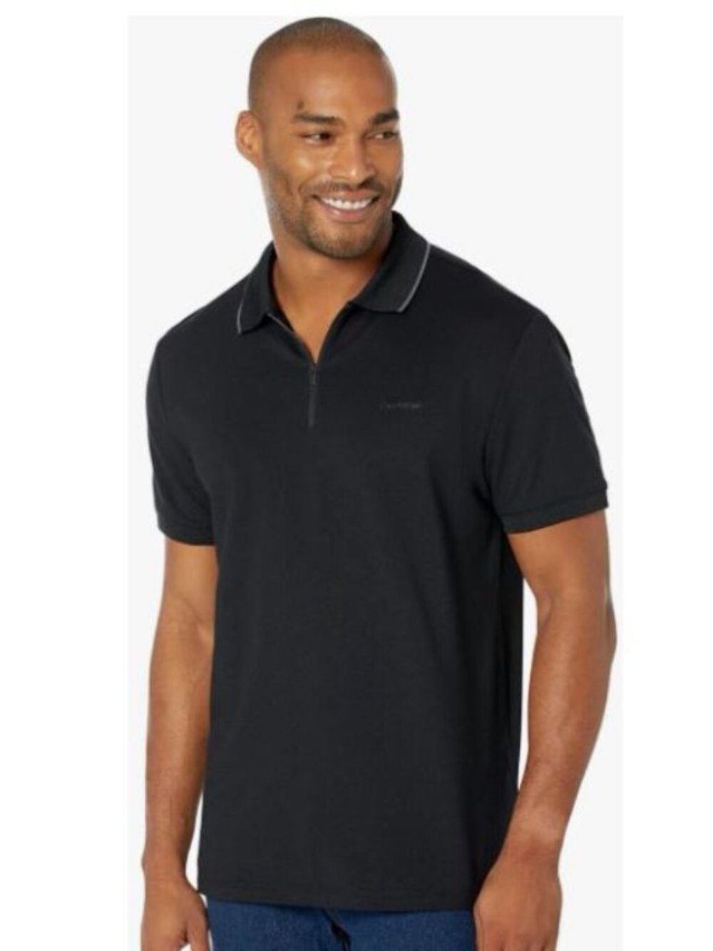 Calvin Klein Move 365 Zip Polo Men’s XL Black Beauty Short Sleeve
